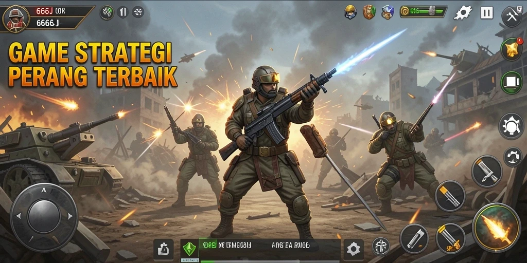 Tampilan gameplay seru dalam 666J menunjukkan strategi pertempuran.