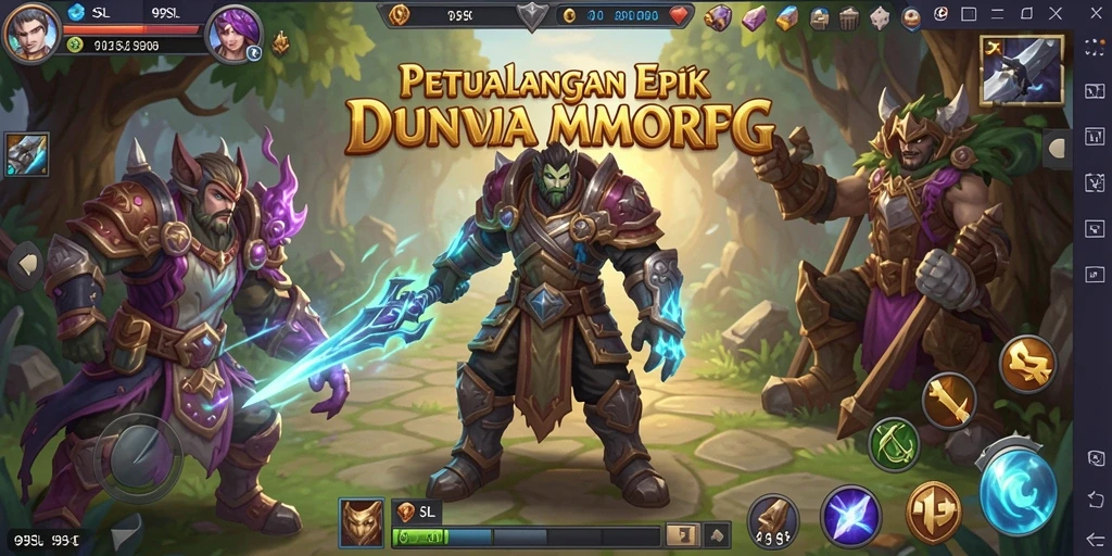 Screenshot utama 99SL yang menampilkan petualangan MMORPG yang seru.