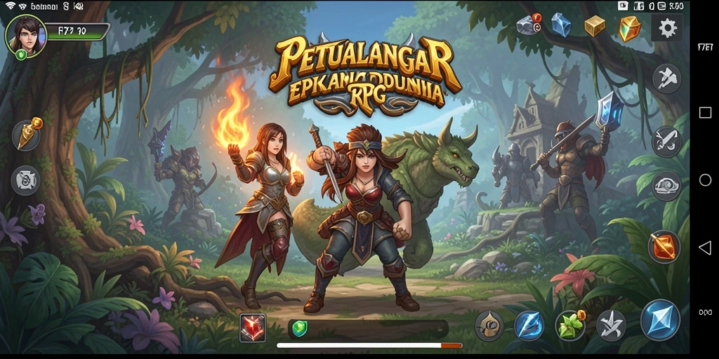Gameplay RPG F7F7 yang mendebarkan dengan petualangan dan pertarungan.