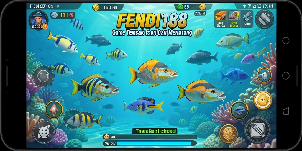 Gameplay seru FENDI188 saat memburu ikan.