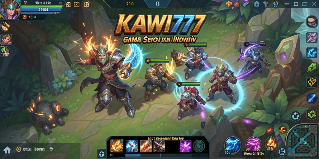 Tampilan gameplay MOBA KAWI777 yang menarik dan seru.