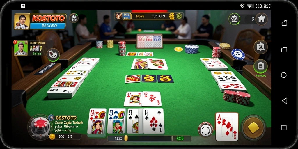 Screenshot gameplay KOSTOTO menampilkan keseruan bermain Gaple secara online.