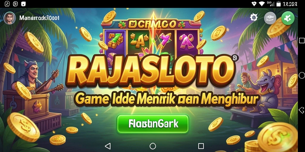 Screenshot gameplay RAJASLOTO menunjukkan pengalaman Idle yang mengasyikkan.