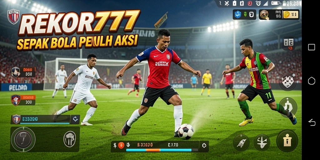 Tampilan gameplay <strong>REKOR777</strong> menampilkan aksi sepak bola yang mengagumkan.