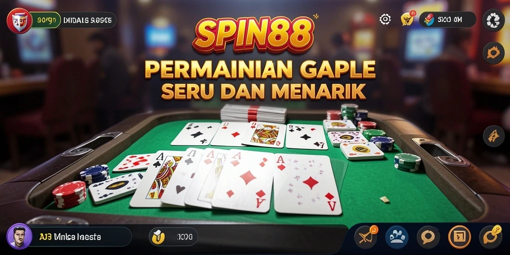 Screenshot utama SPIN88 menampilkan gameplay Gaple yang seru dan menarik.