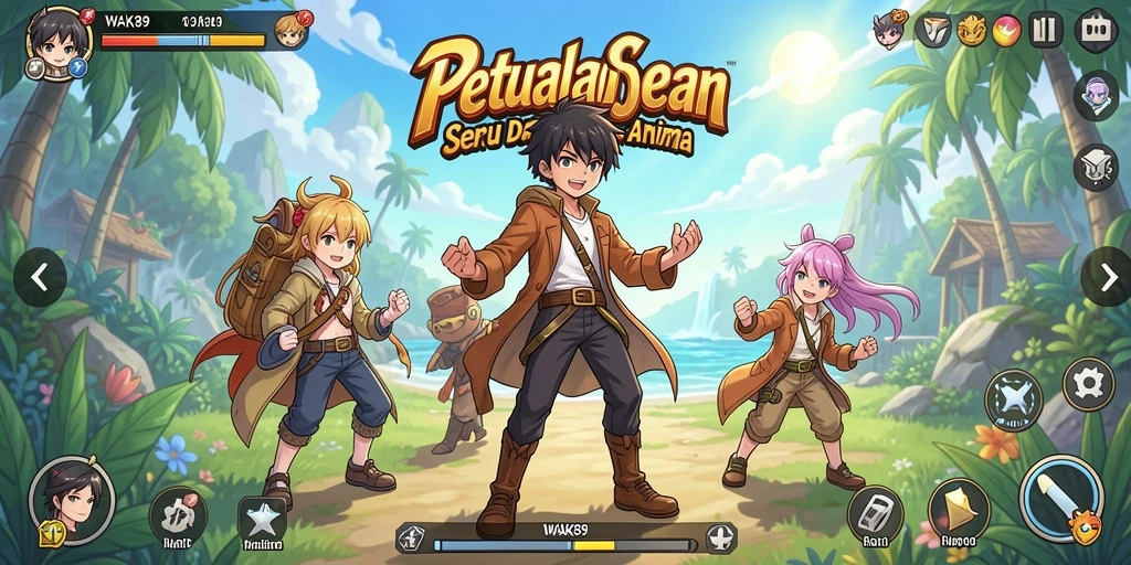 Screenshot gameplay WAK89 menunjukkan pertarungan seru antar karakter Anime.