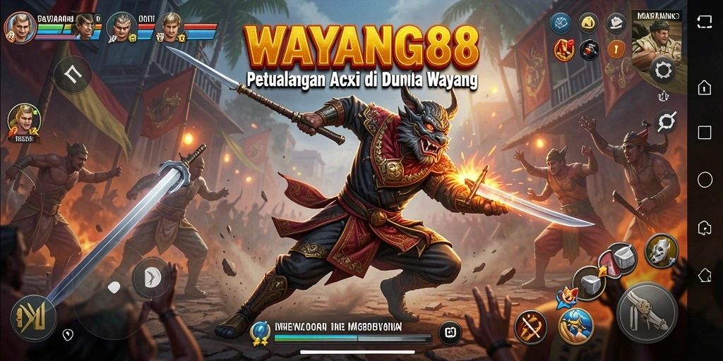 Tampilan gameplay menegangkan di WAYANG88 dengan aksi yang intens.