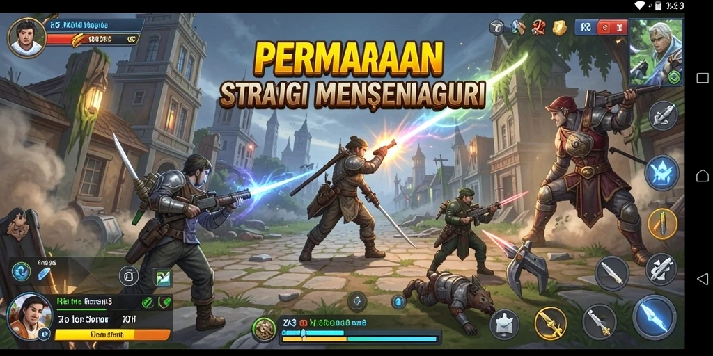Tangkapan layar gameplay ZK3 yang menunjukkan pertempuran strategis.